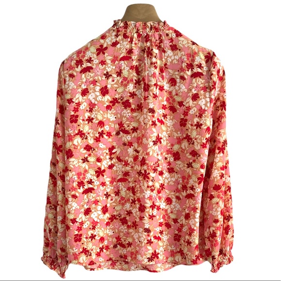 🌺MED•NWT•NANETTE LEPORE•FADE OUT PINK GORGEOUS LONG SLEEVE FLORAL BOHO BLOUSE🌺 - Picture 2 of 12